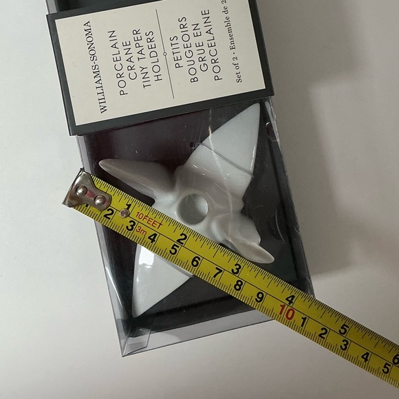 Williams Sonoma Candle Holders Origami Crane White Porcelain Bird for Tiny Taper - Picture 6 of 7